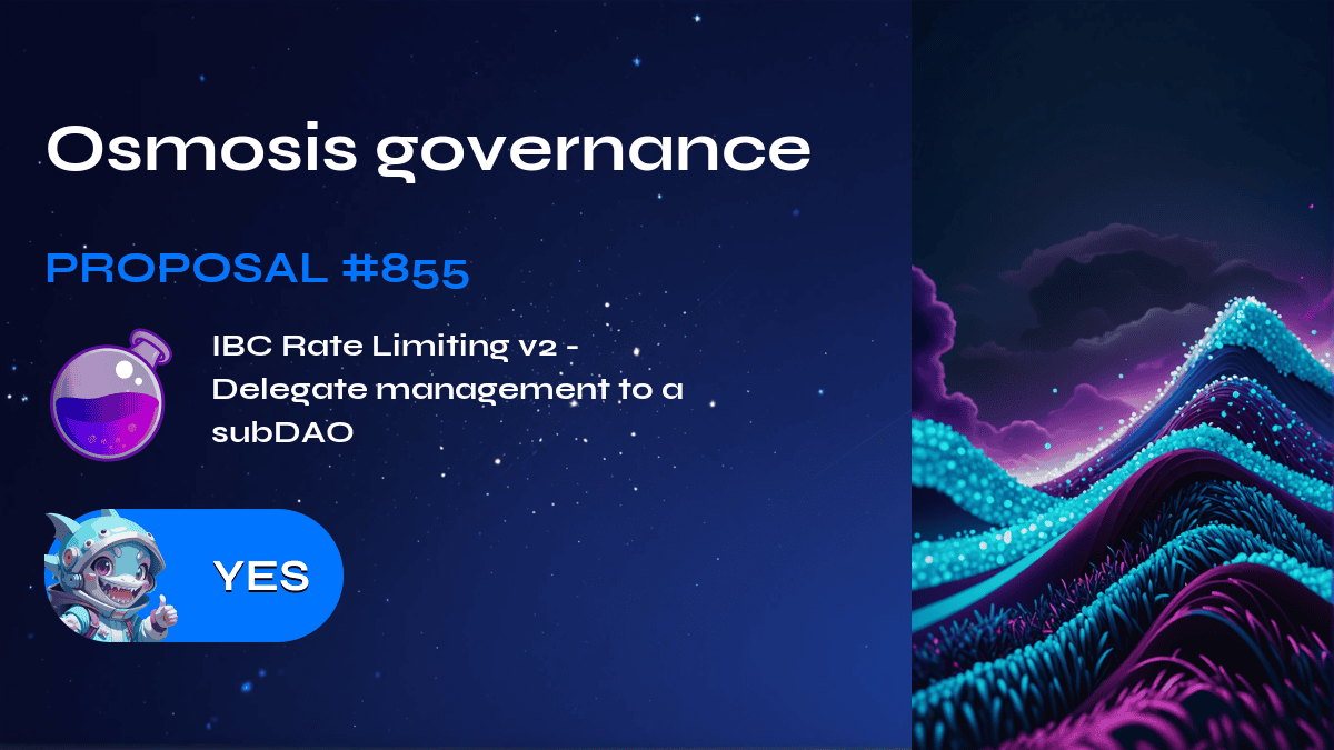 Osmosis governance. Proposal №855