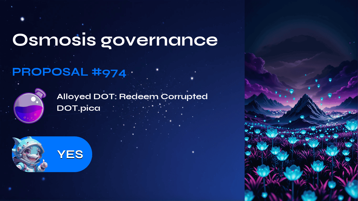 Osmosis governance. Proposal №974
