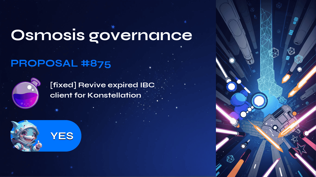 Osmosis governance. Proposal №875