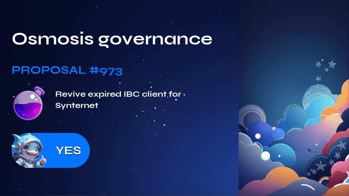 Osmosis governance. Proposal №973
