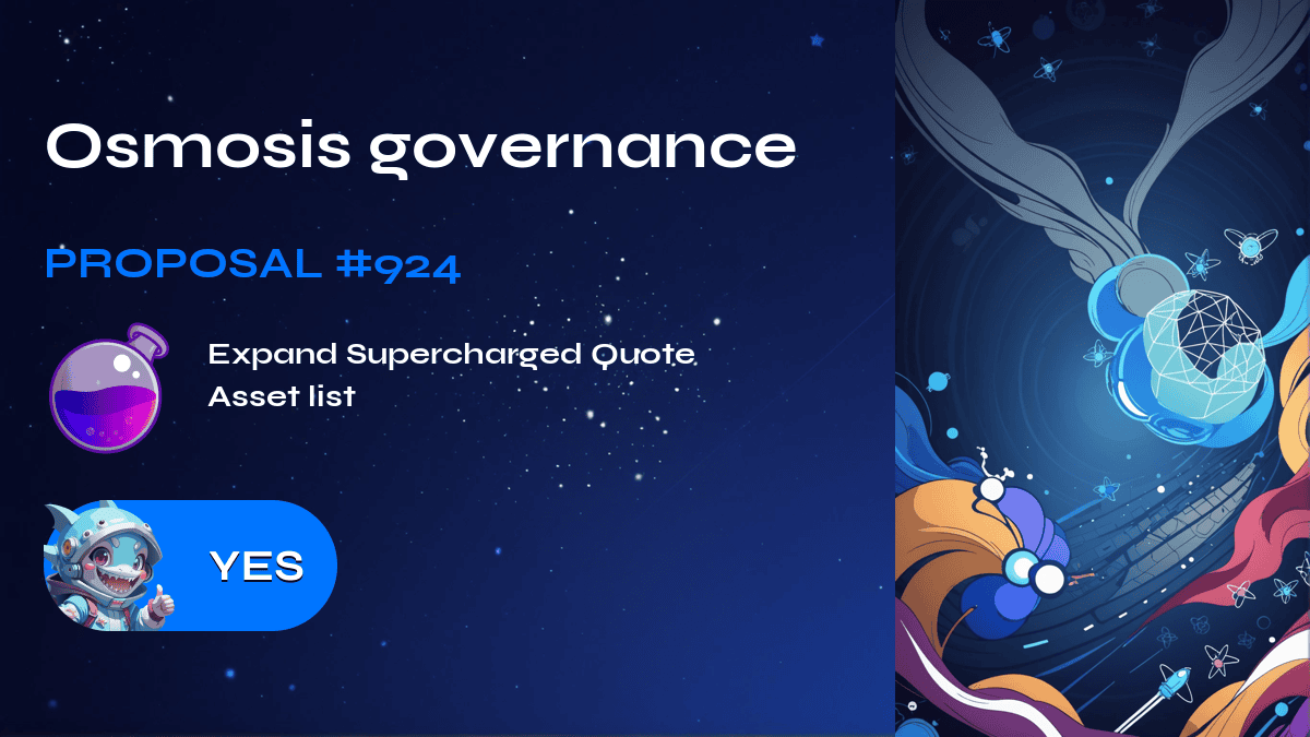 Osmosis governance. Proposal №924
