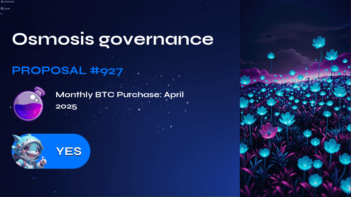 Osmosis governance. Proposal №927