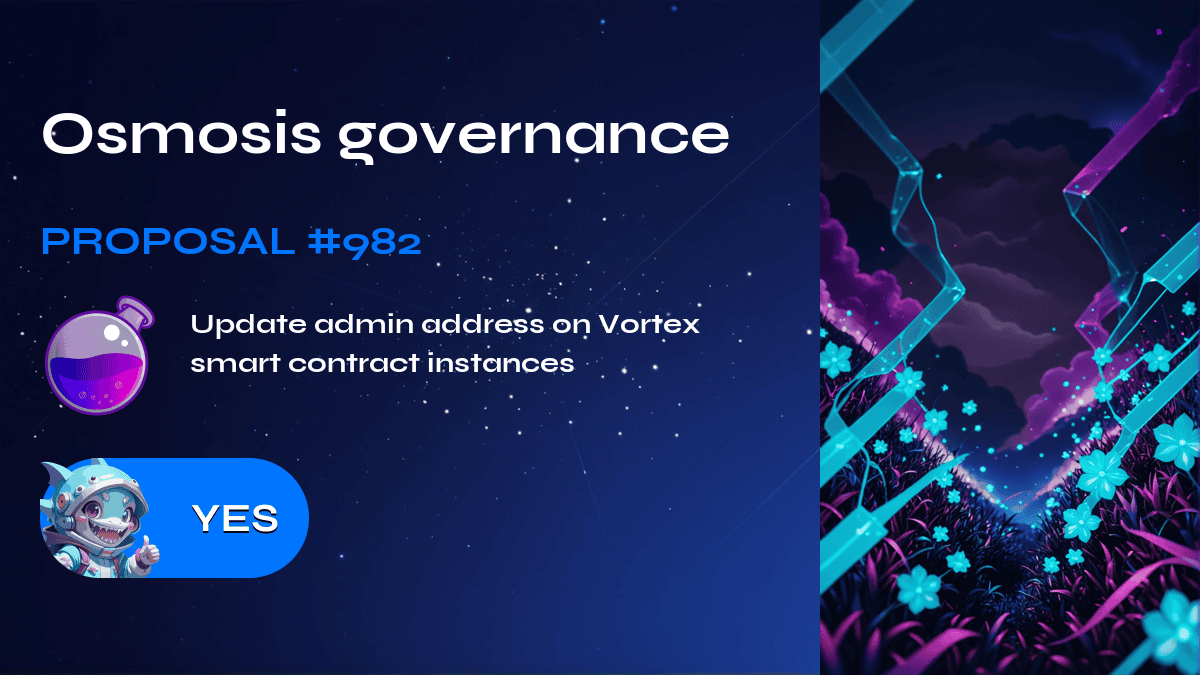 Osmosis governance. Proposal №982