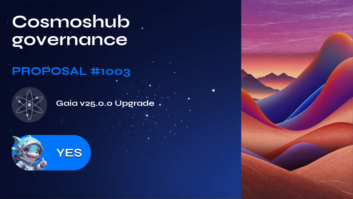 Cosmoshub governance. Proposal №1003