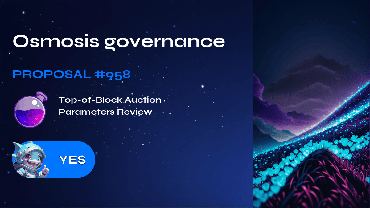 Osmosis governance. Proposal №958