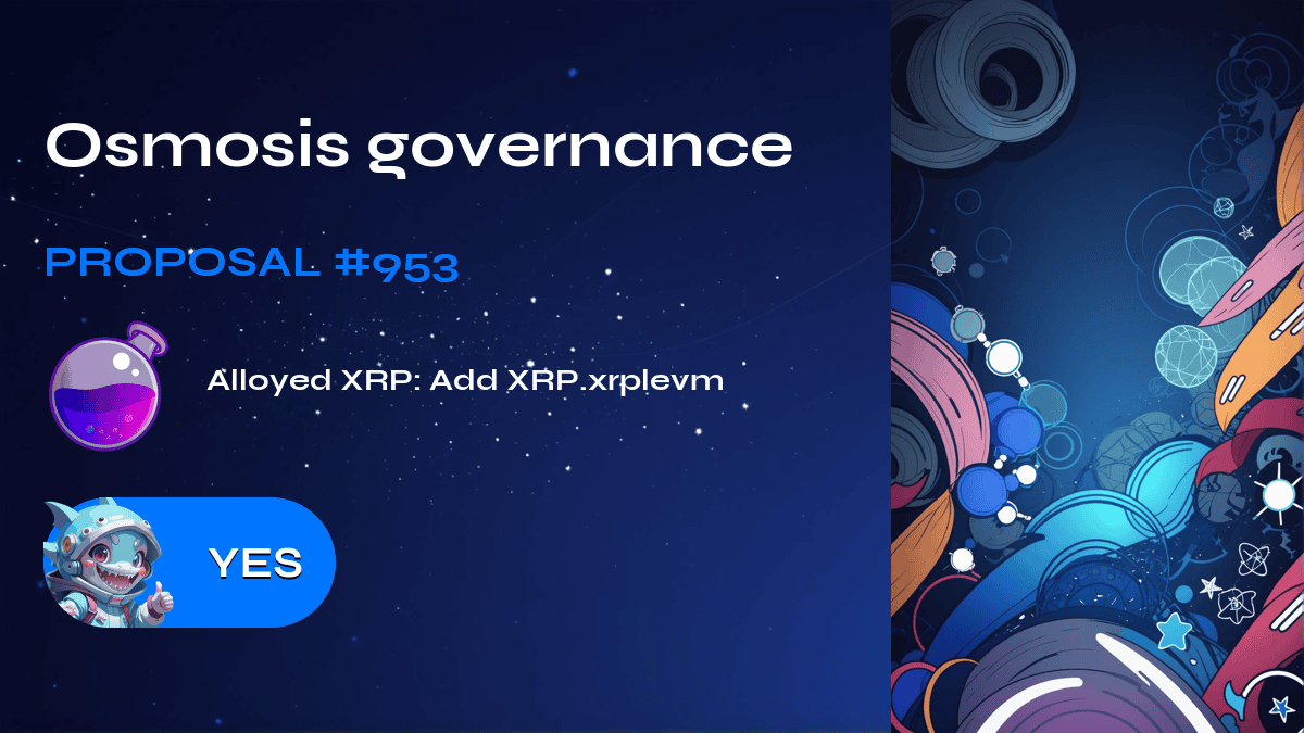 Osmosis governance. Proposal №953
