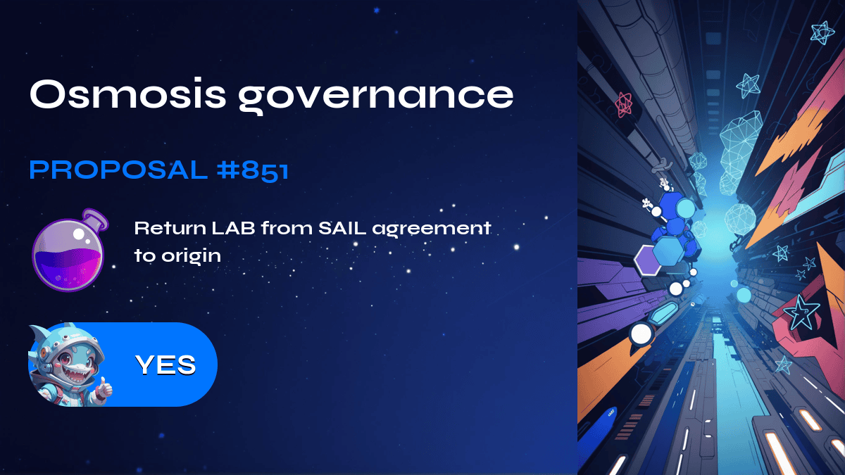 Osmosis governance. Proposal №851