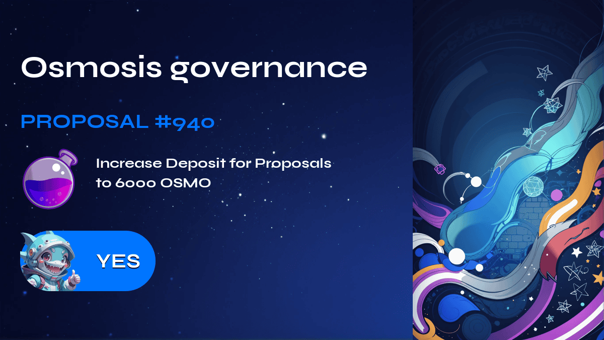 Osmosis governance. Proposal №940