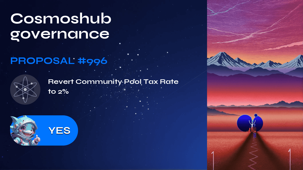 Cosmoshub governance. Proposal №996