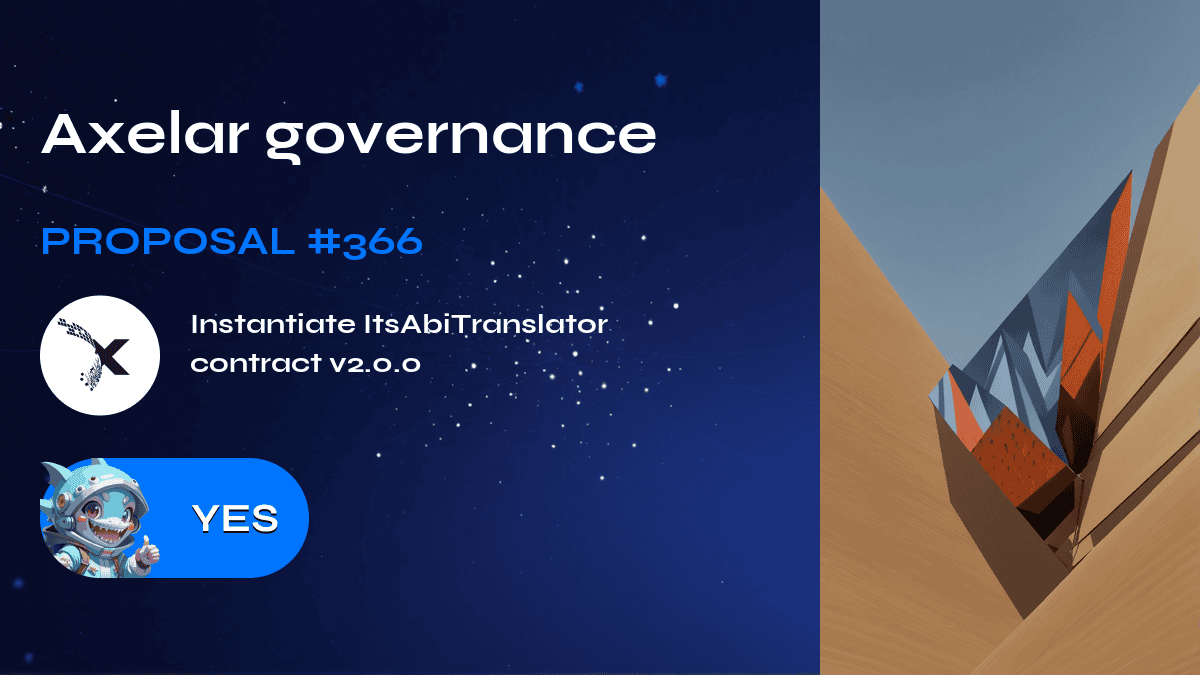 Axelar governance. Proposal №366