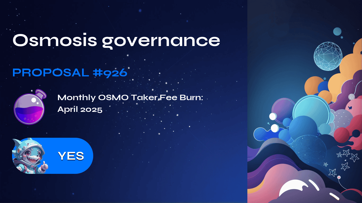Osmosis governance. Proposal №926