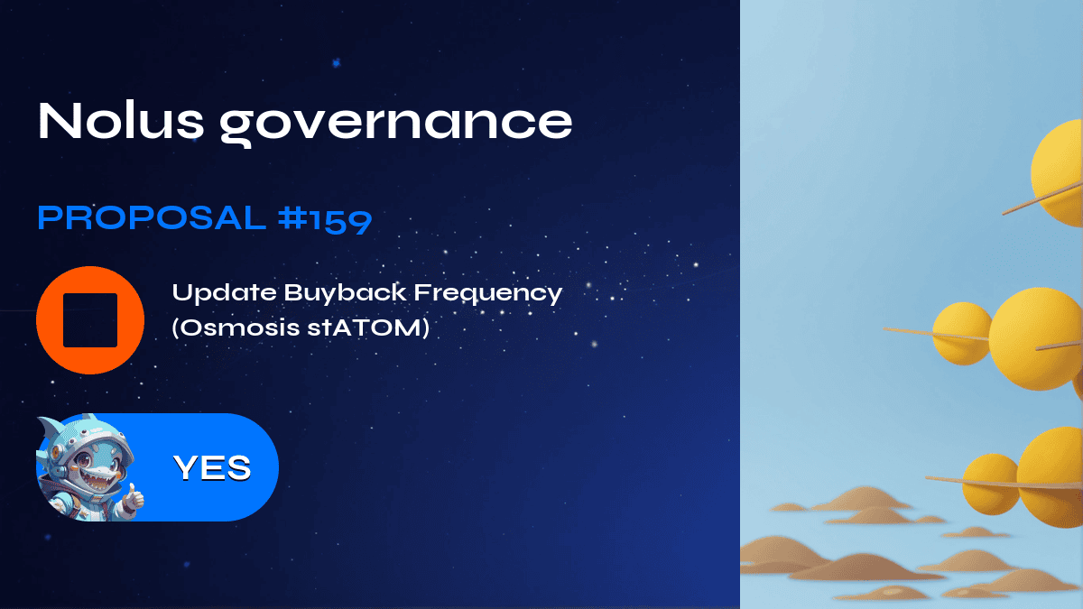 Nolus governance. Proposal №159