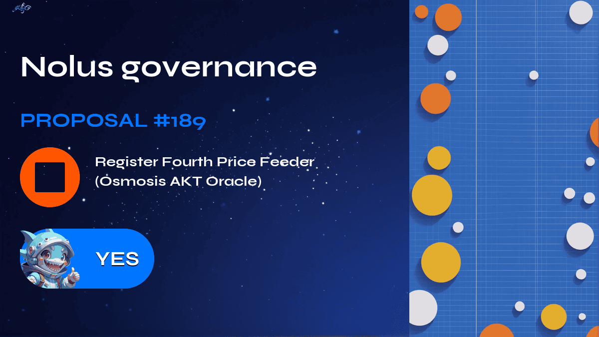 Nolus governance. Proposal №189