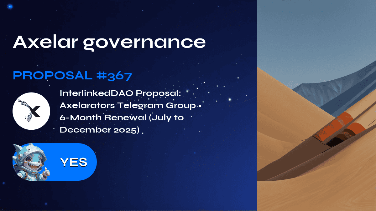 Axelar governance. Proposal №367
