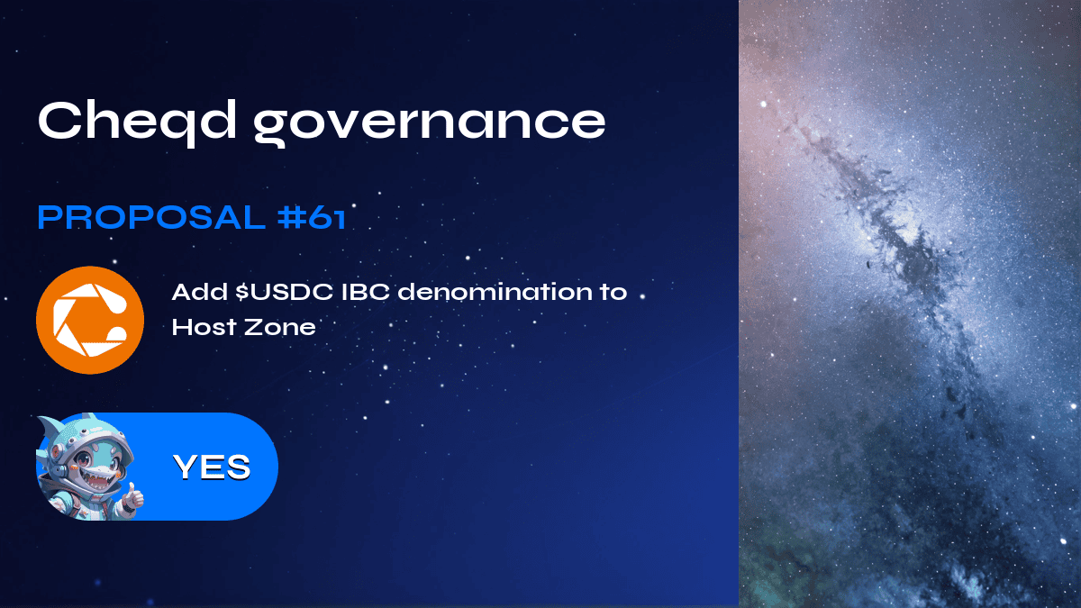 Cheqd governance. Proposal №61