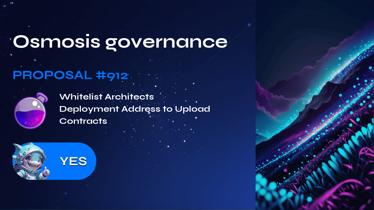 Osmosis governance. Proposal №912