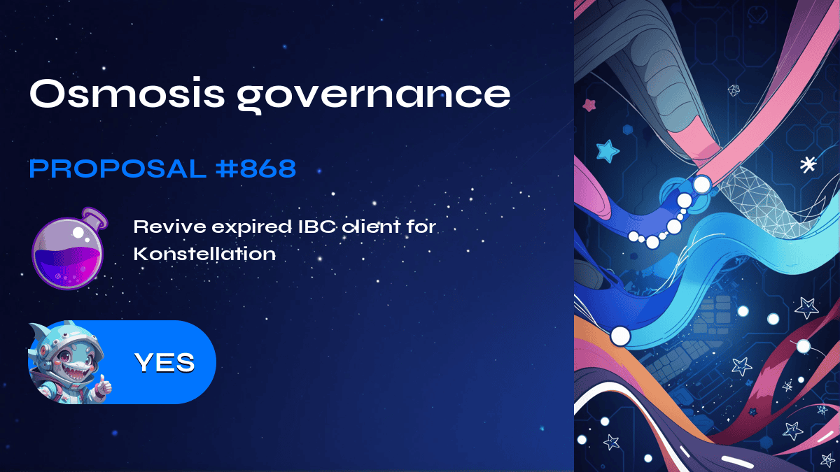 Osmosis governance. Proposal №868