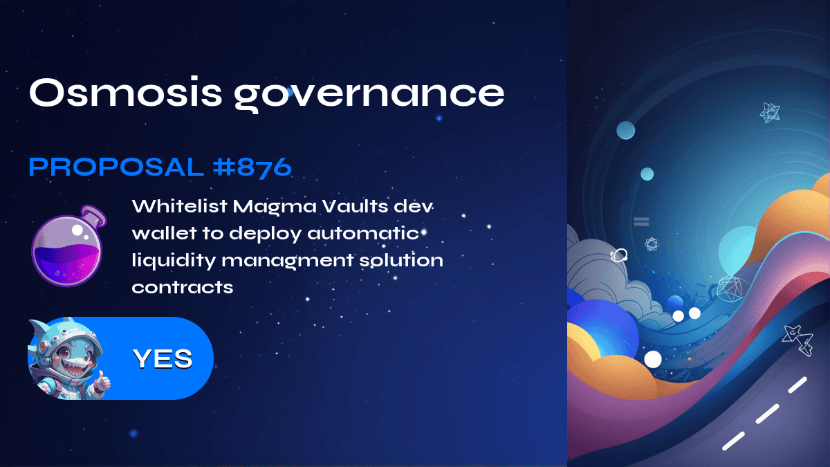 Osmosis governance. Proposal №876