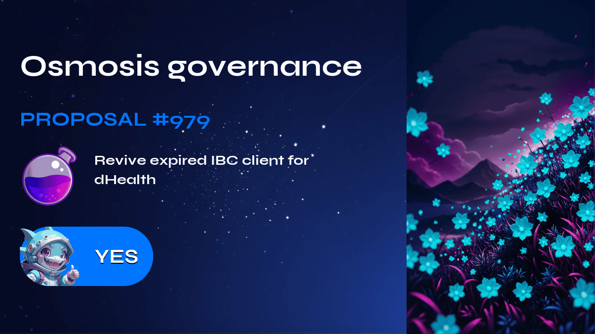 Osmosis governance. Proposal №979