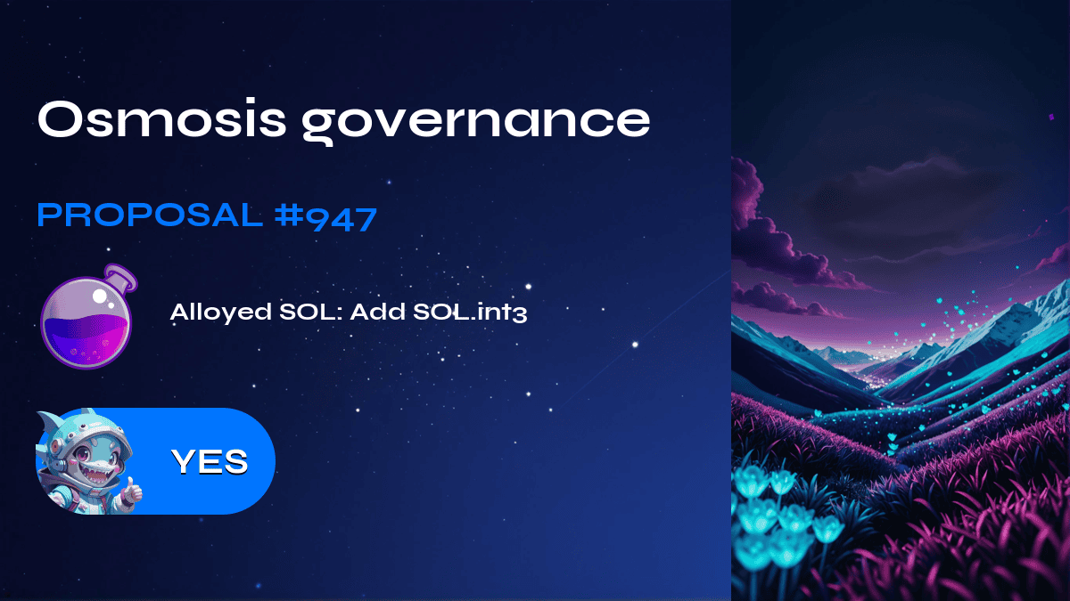 Osmosis governance. Proposal №947