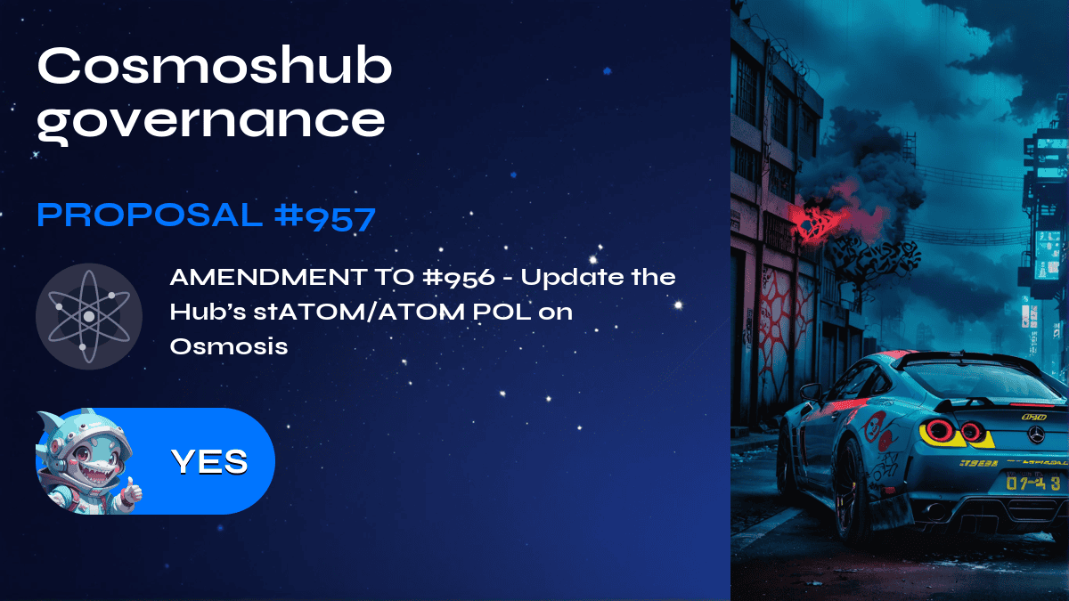 Cosmoshub governance. Proposal №957