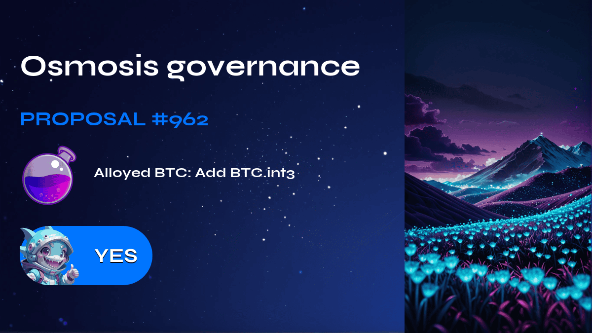 Osmosis governance. Proposal №962