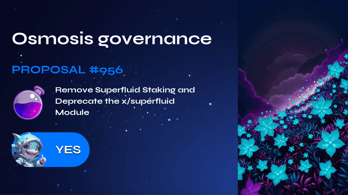 Osmosis governance. Proposal №956