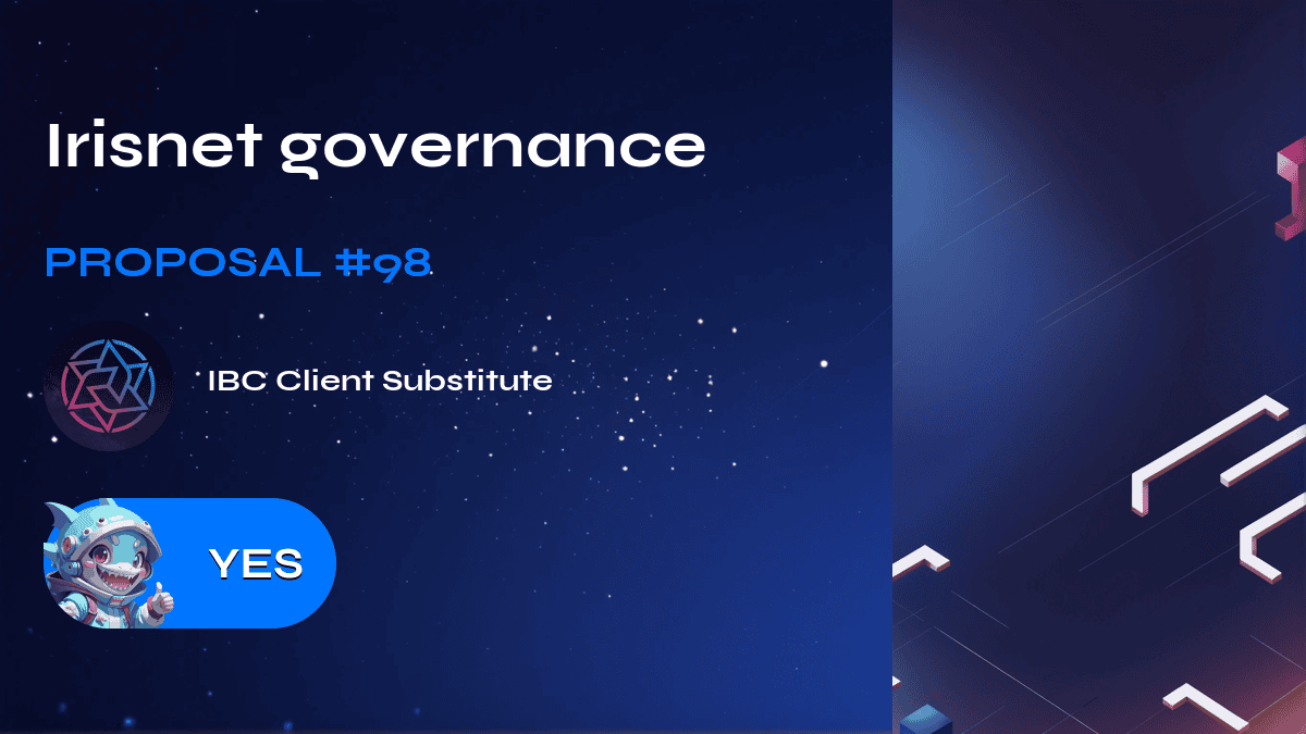 Irisnet governance. Proposal №98