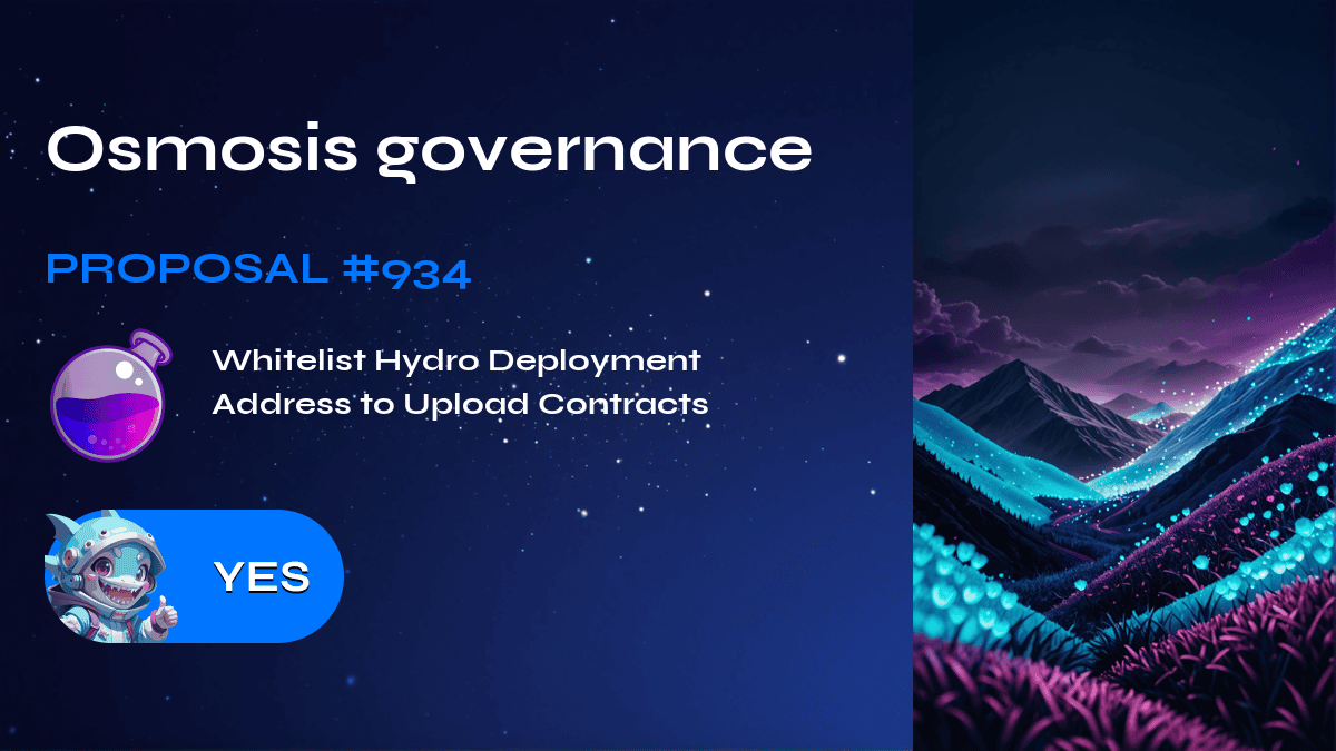 Osmosis governance. Proposal №934