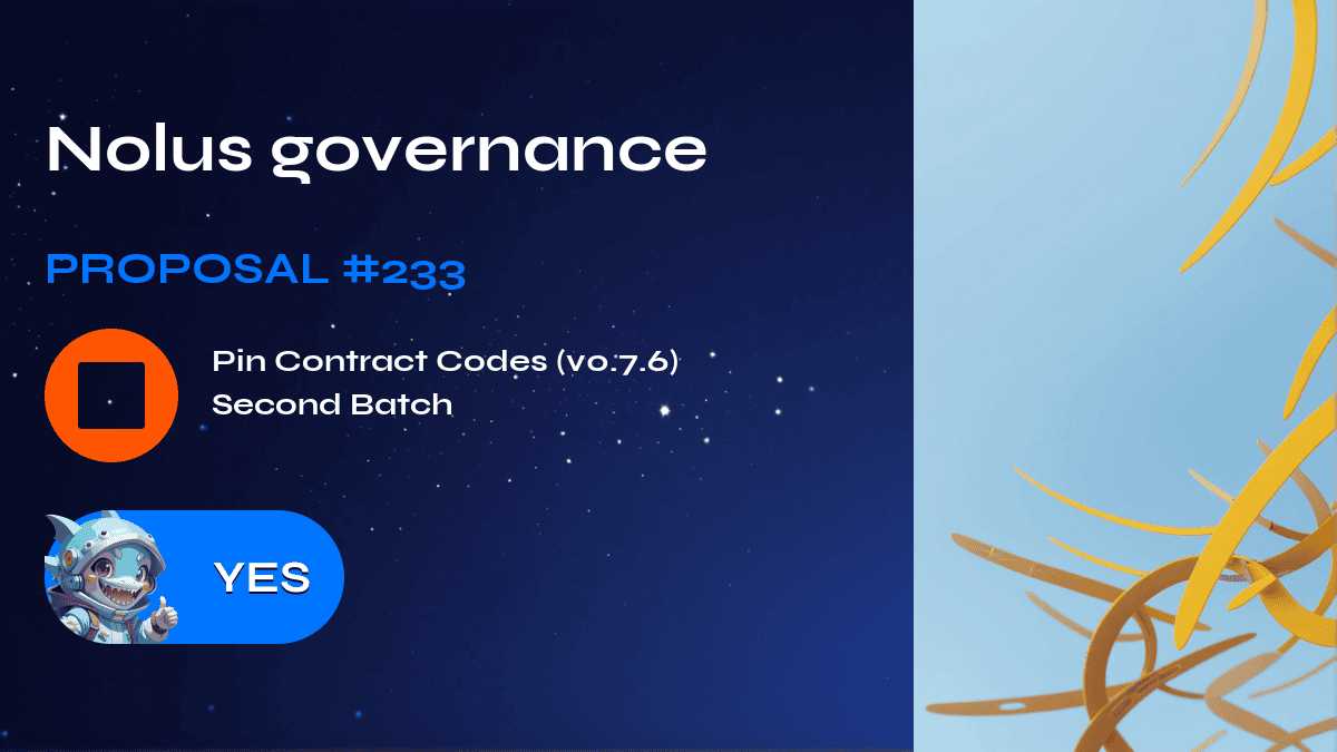 Nolus governance. Proposal №233