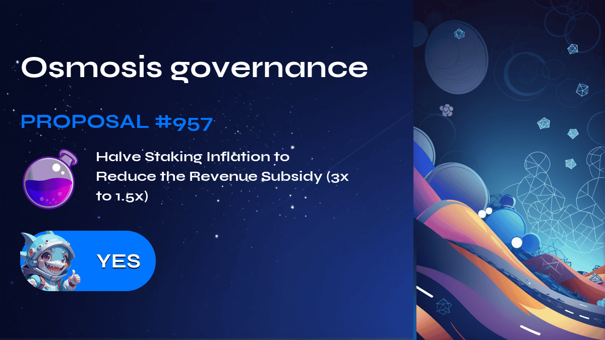 Osmosis governance. Proposal №957