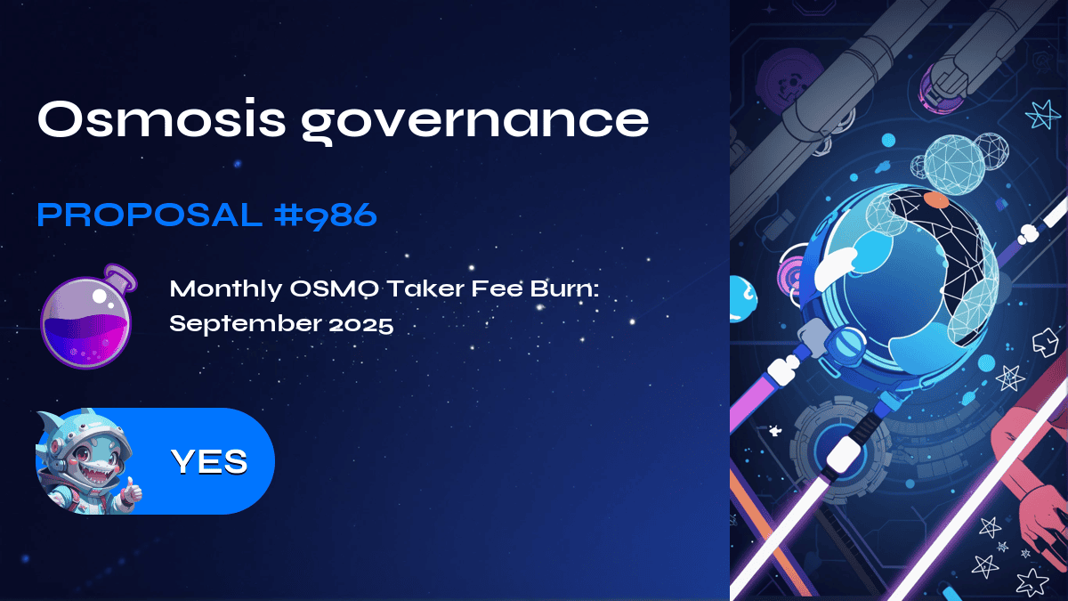 Osmosis governance. Proposal №986