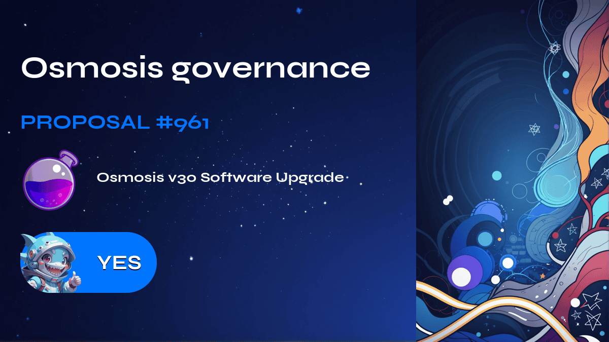 Osmosis governance. Proposal №961