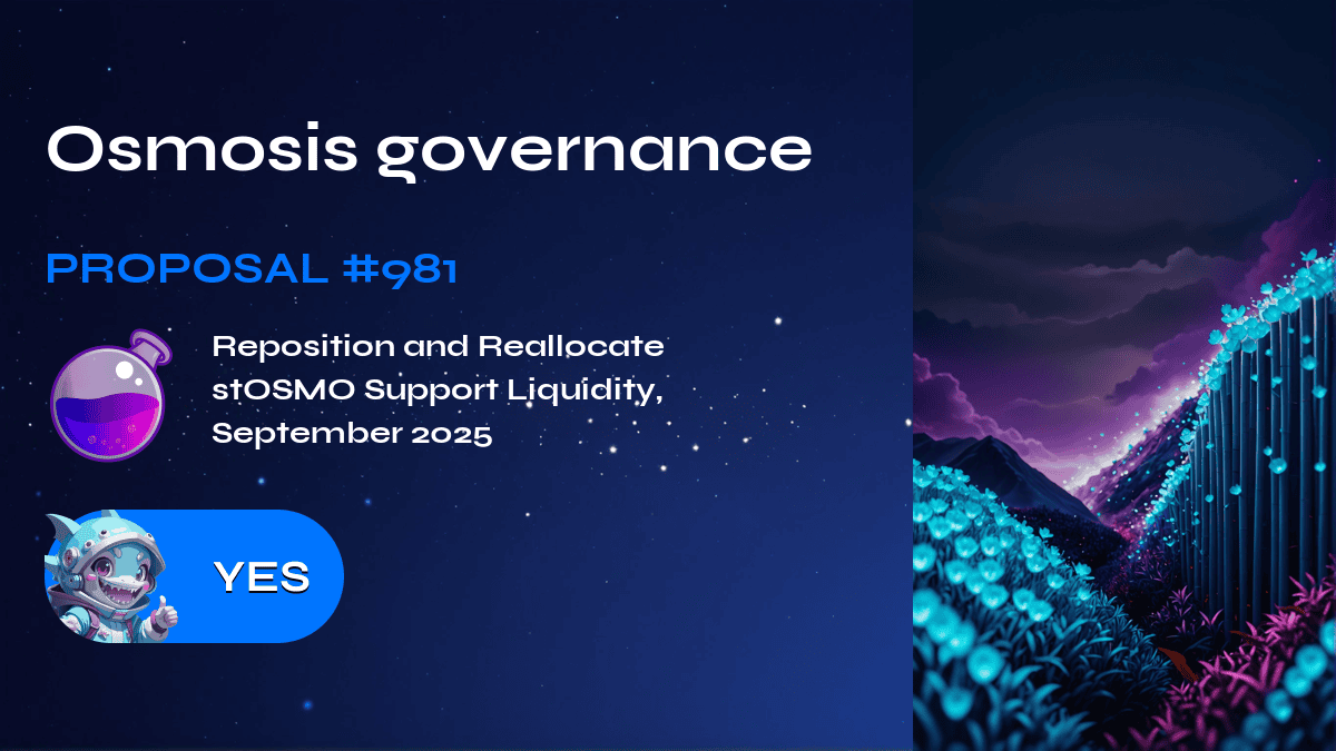 Osmosis governance. Proposal №981