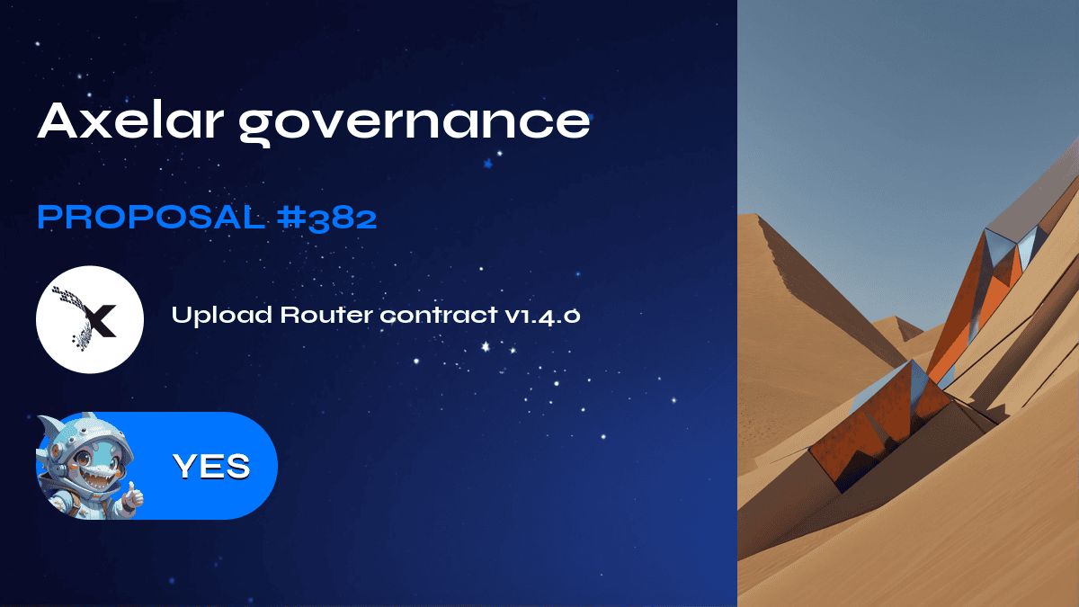 Axelar governance. Proposal №382