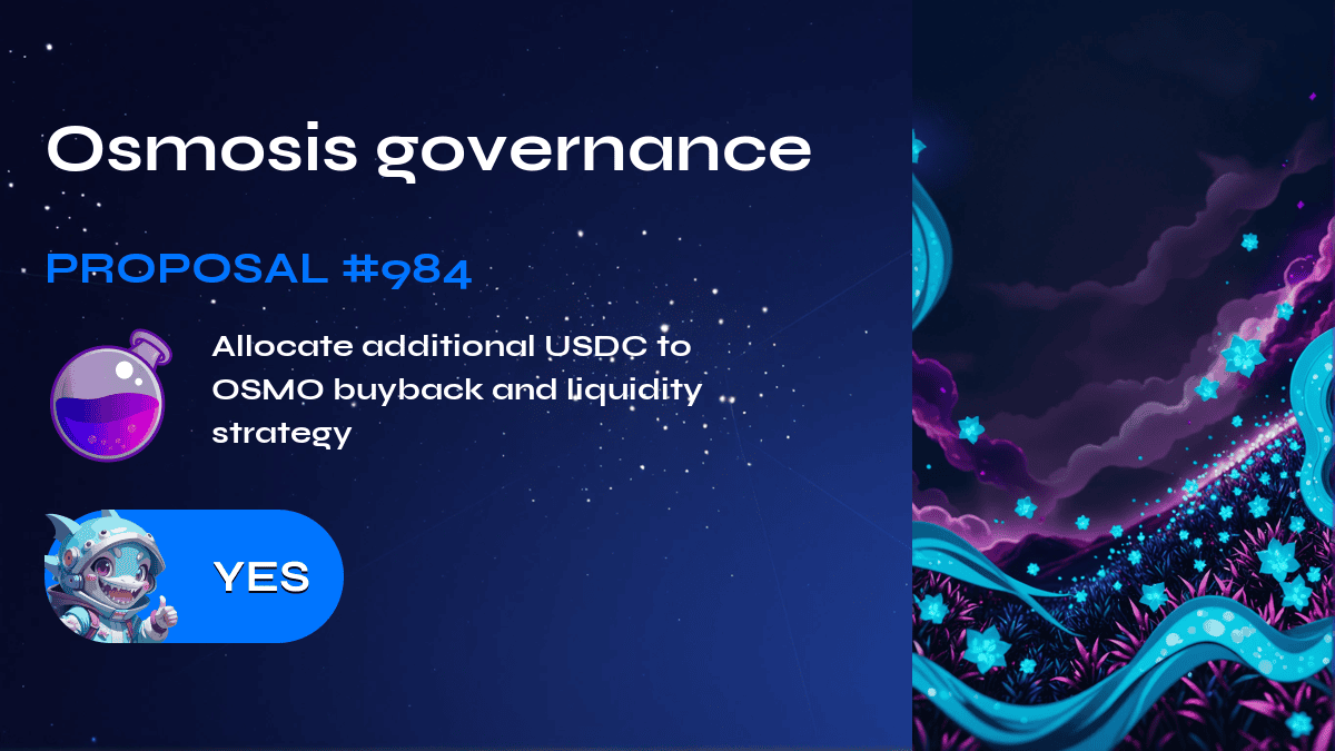 Osmosis governance. Proposal №984