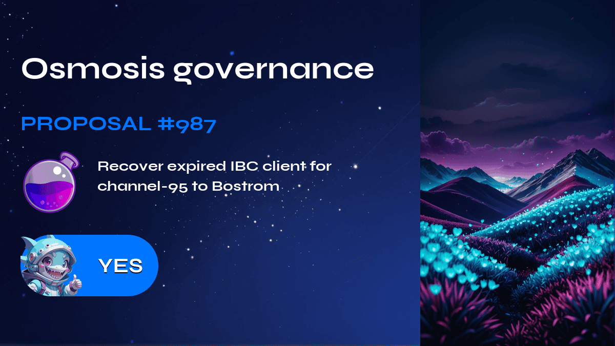 Osmosis governance. Proposal №987