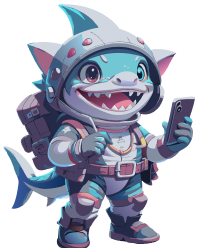 shark with phone